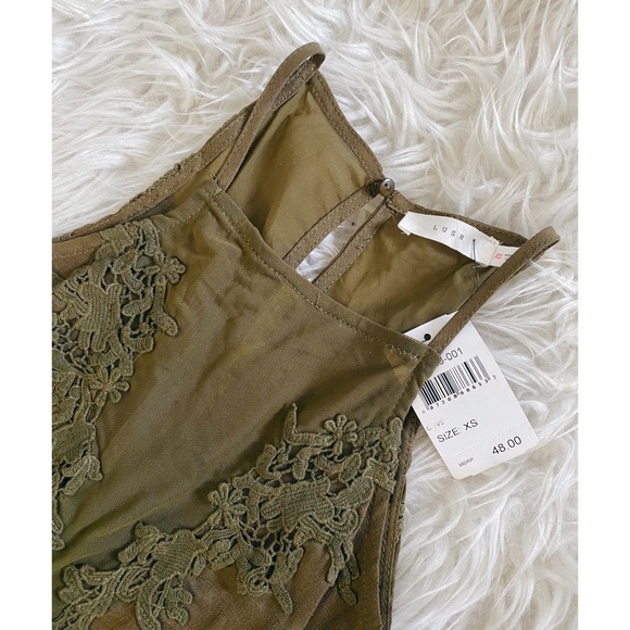 LUSH | OLIVE LACE DRESS - Picture 1 of 8